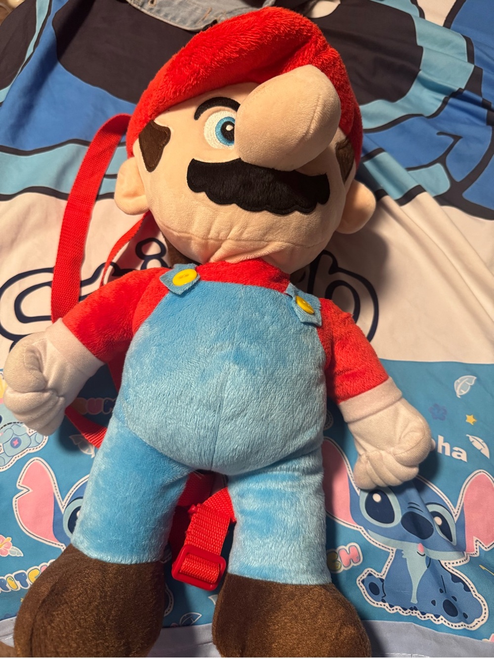 Nintendo Mario Plush Backpack in Red, Blue & Brown